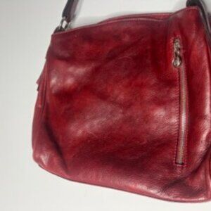 Firenzi Red Leather Italian Shoulder Bag/Crossbody